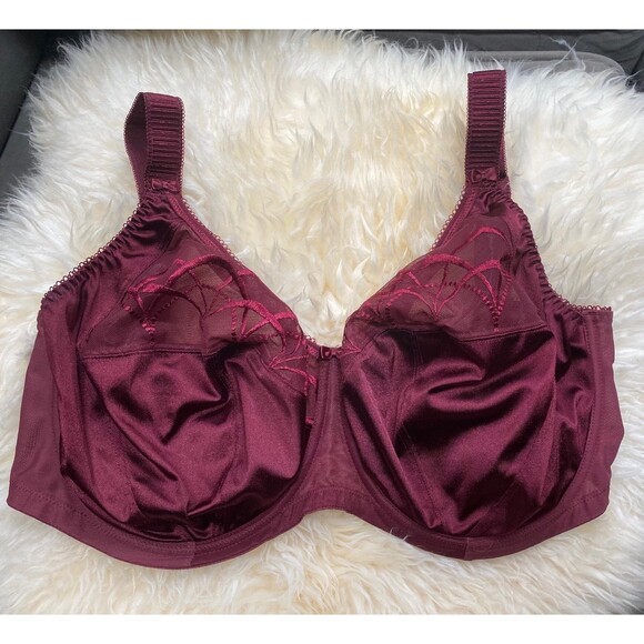 Elomi Cate Plum Purple plus size bra US 34K 34DDD Underwire Full Cup Banded Bra - Picture 5 of 9